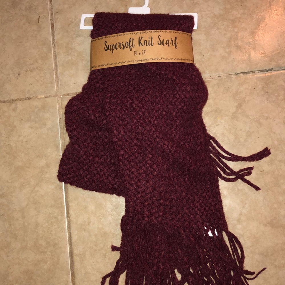 Knitted Crimson Scarf